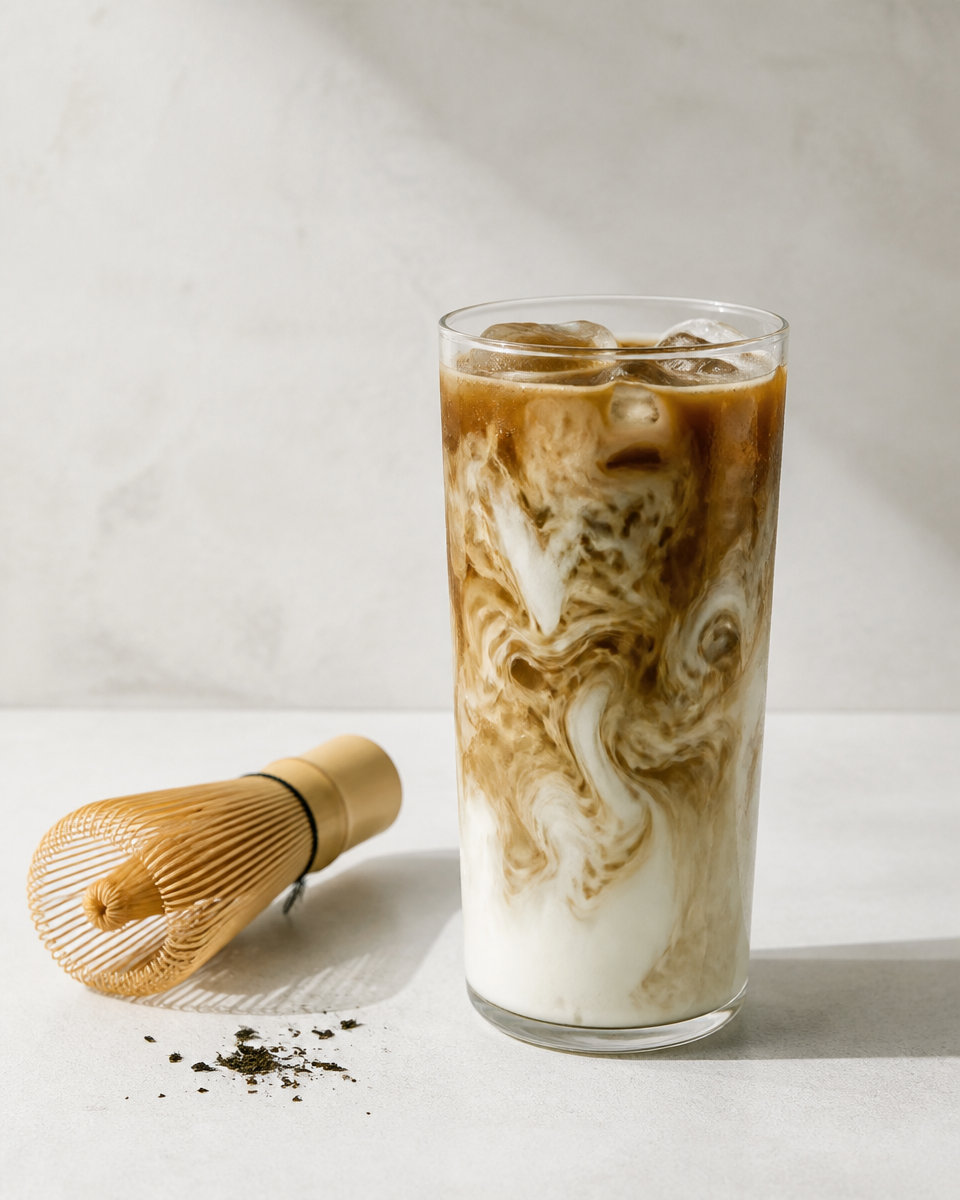 Easy Hojicha Latte Iced — Japanese Roasted