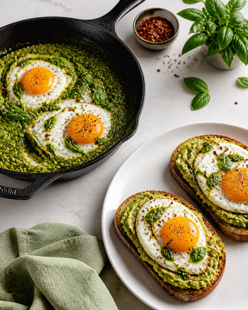 Easy Pesto Eggs — TikTok Viral Breakfast