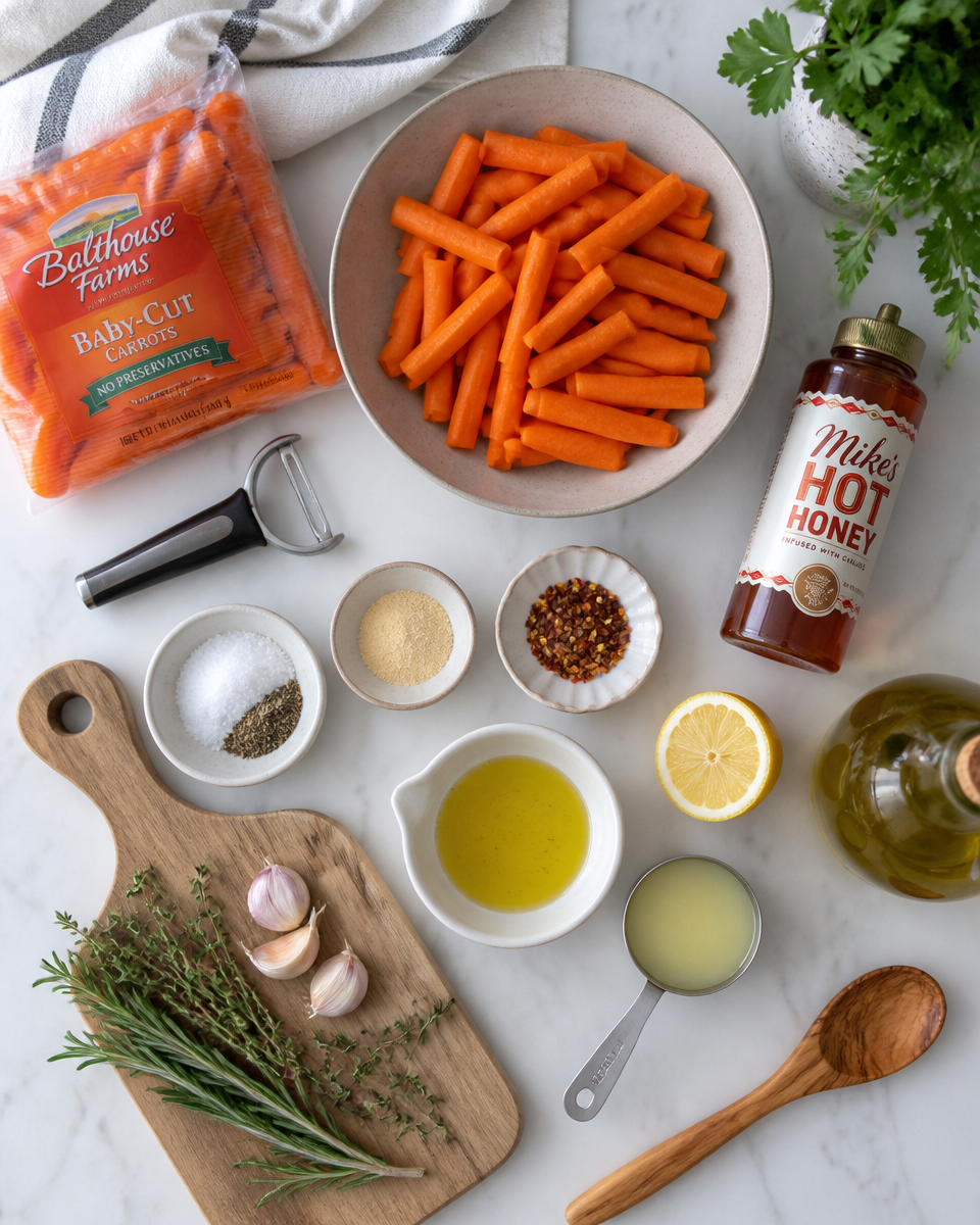 Easy Hot Honey Roasted Carrots — Sweet Spicy Side