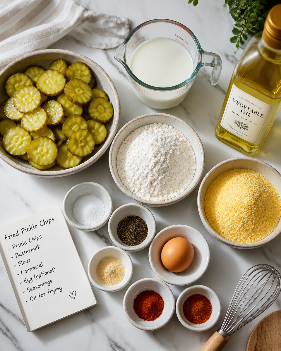 Easy Fried Pickle Chips — Buttermilk Battered