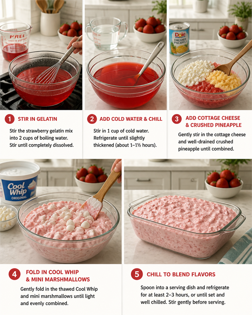 Easy Strawberry Fluffy Jello
