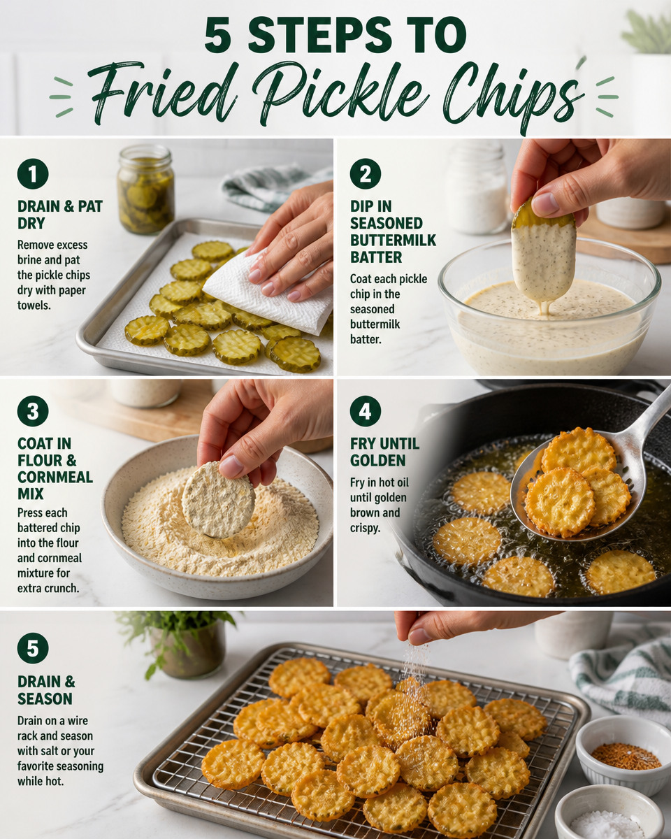 Easy Fried Pickle Chips — Buttermilk Battered