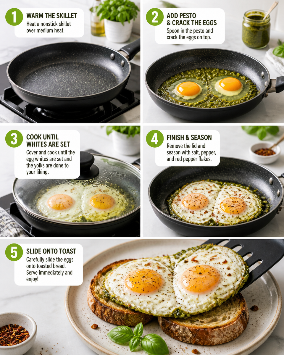 Easy Pesto Eggs — TikTok Viral Breakfast