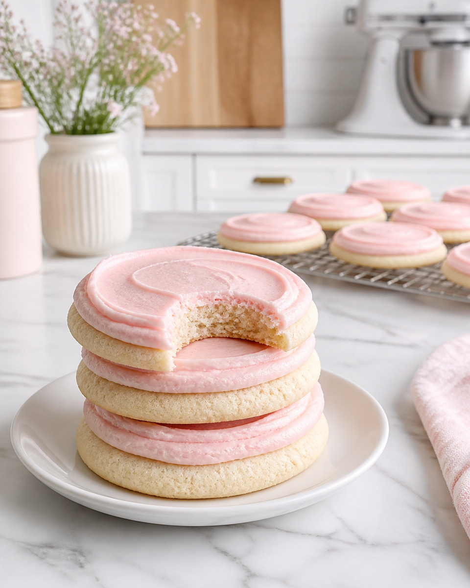Copycat Crumbl Sugar Cookie (Pink Frosting)