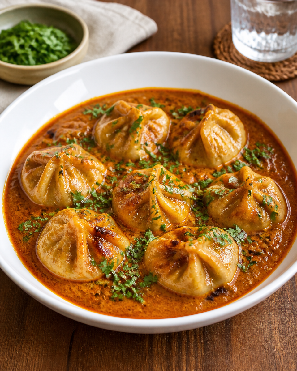 One Pan Dumpling Curry Bake