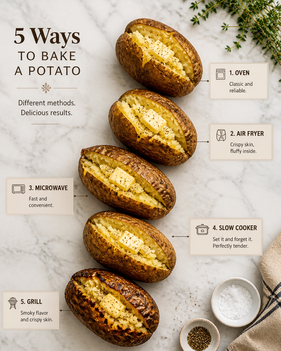 Perfect Baked Potatoes (Best Method)