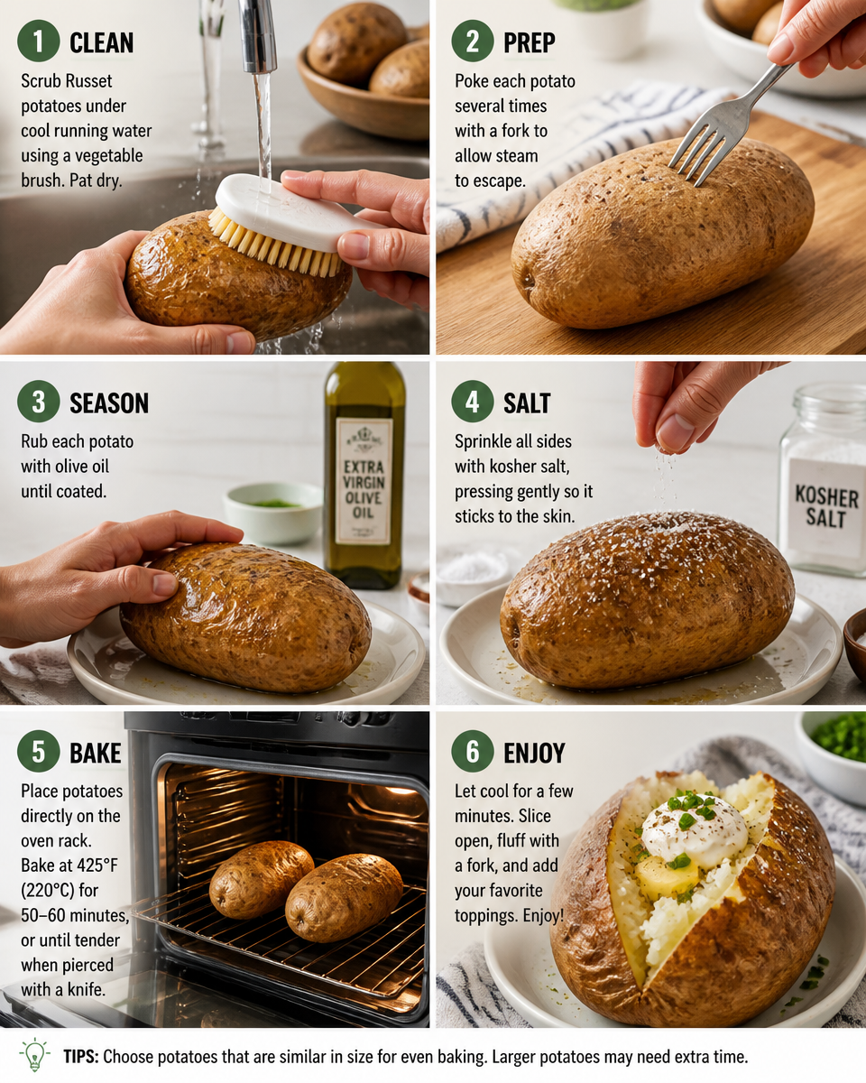 Perfect Baked Potatoes (Best Method)