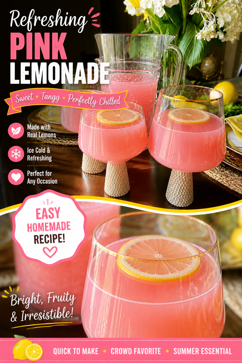 Easy Pink Lemonade Punch — Summer Party
