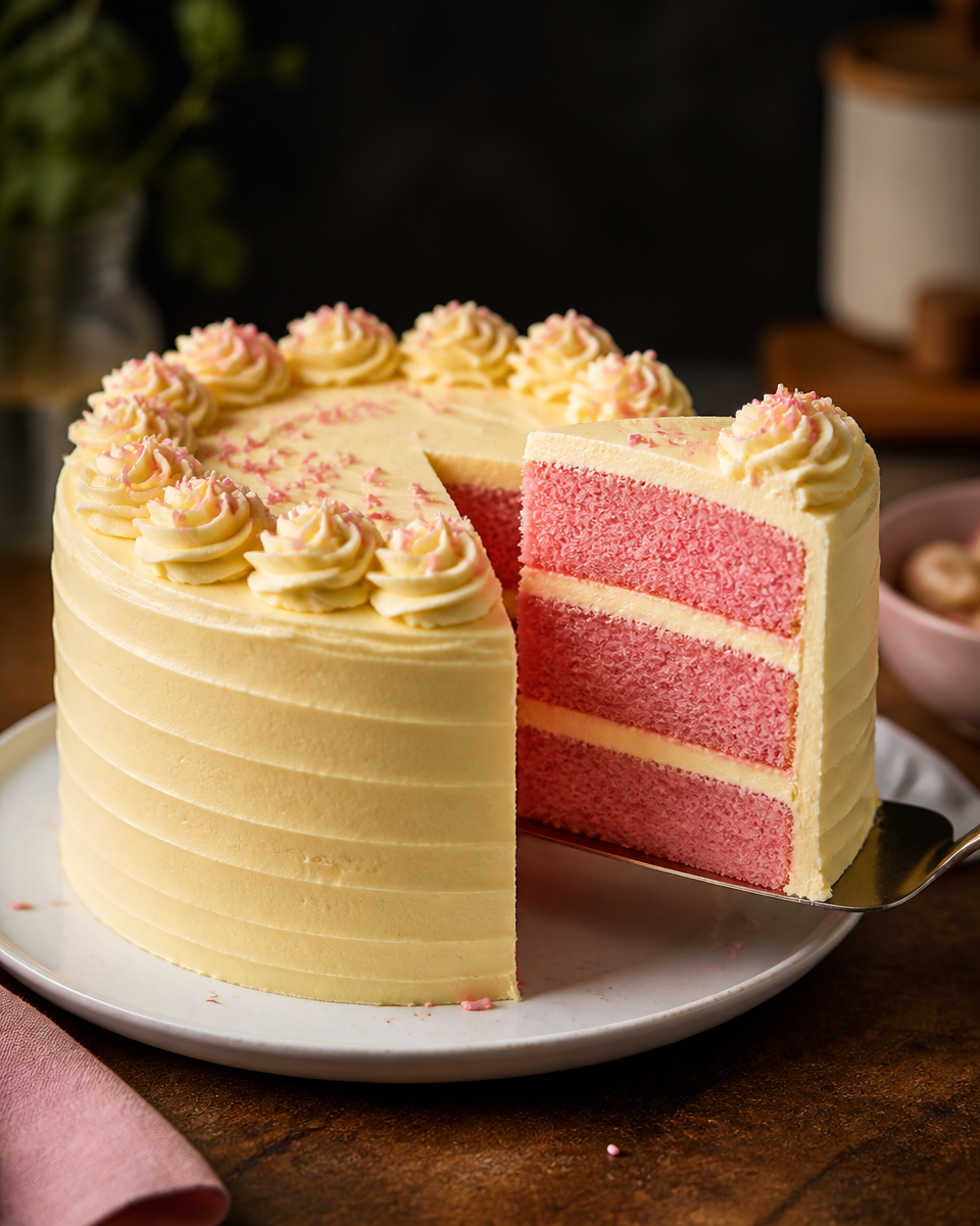 Easy Pink Lemonade Cake — Summer Layer Dessert