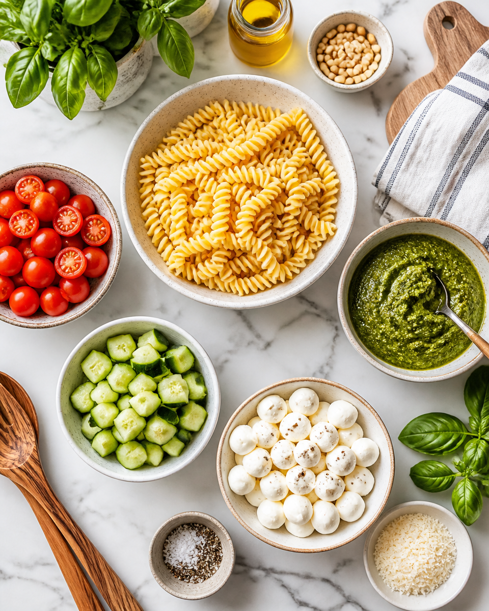 Easy Pesto Pasta Salad — Summer Cold Noodle
