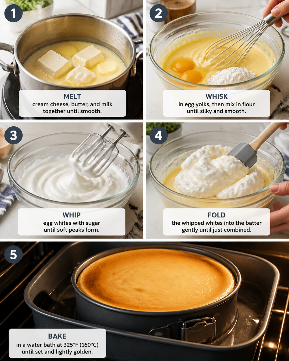 Easy Japanese Cotton Cheesecake — Jiggly Fluffy