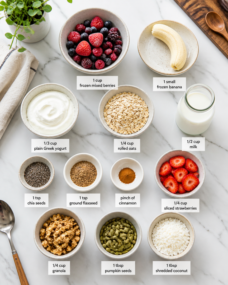 High Fiber Smoothie Bowl (Fibermaxxing)