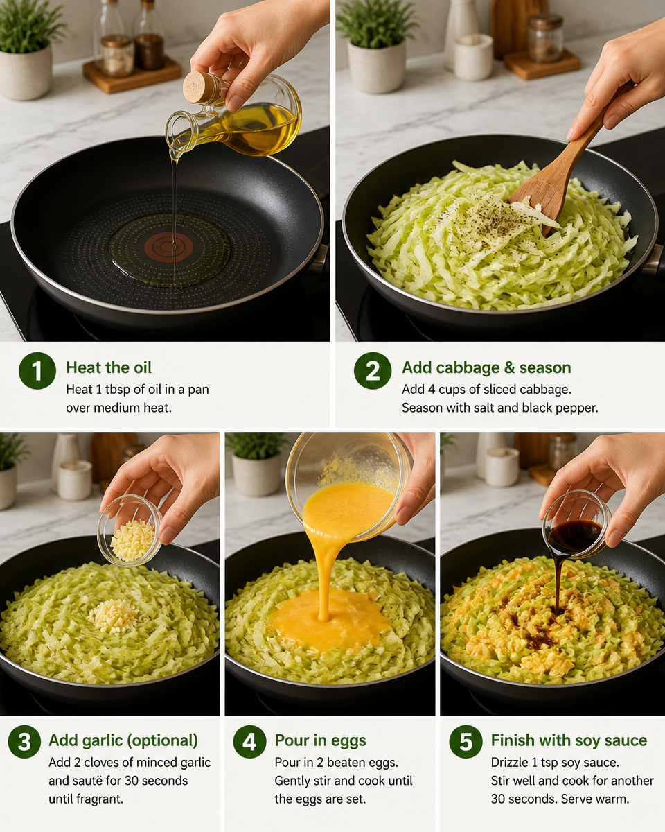 Cabbage and Egg Scramble (5 Minutes)