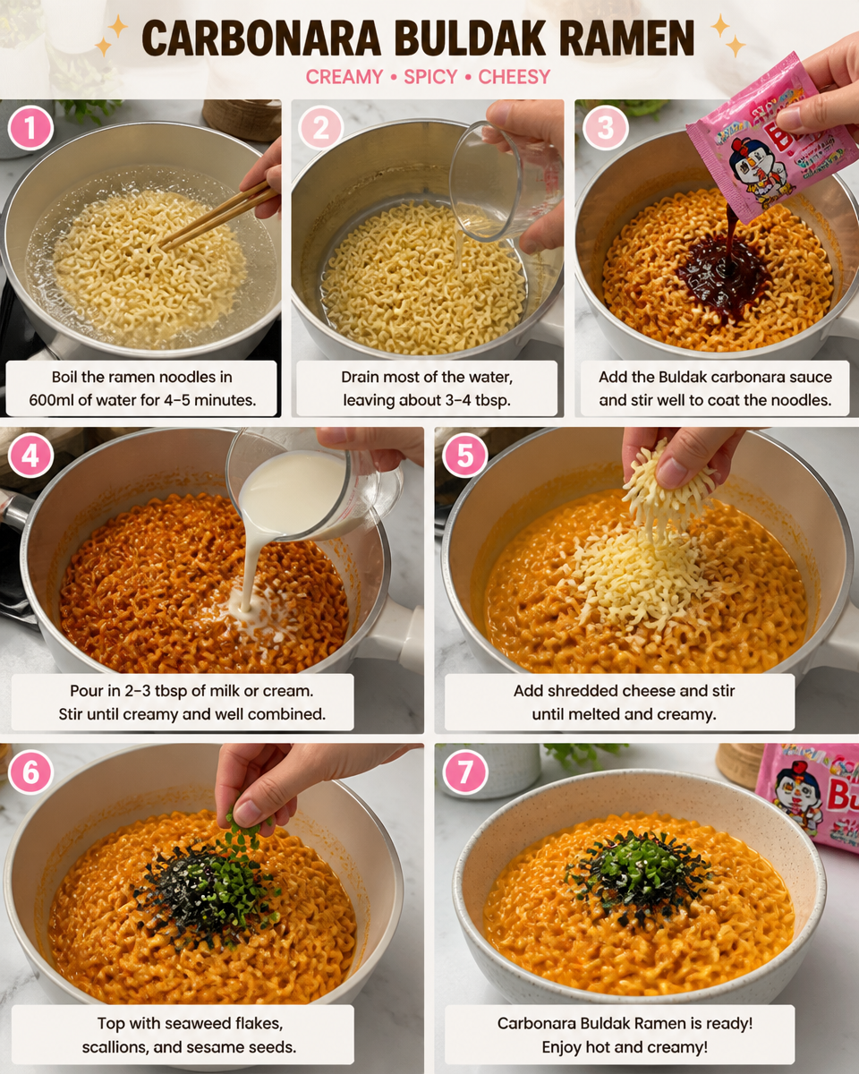 Carbonara Buldak Ramen