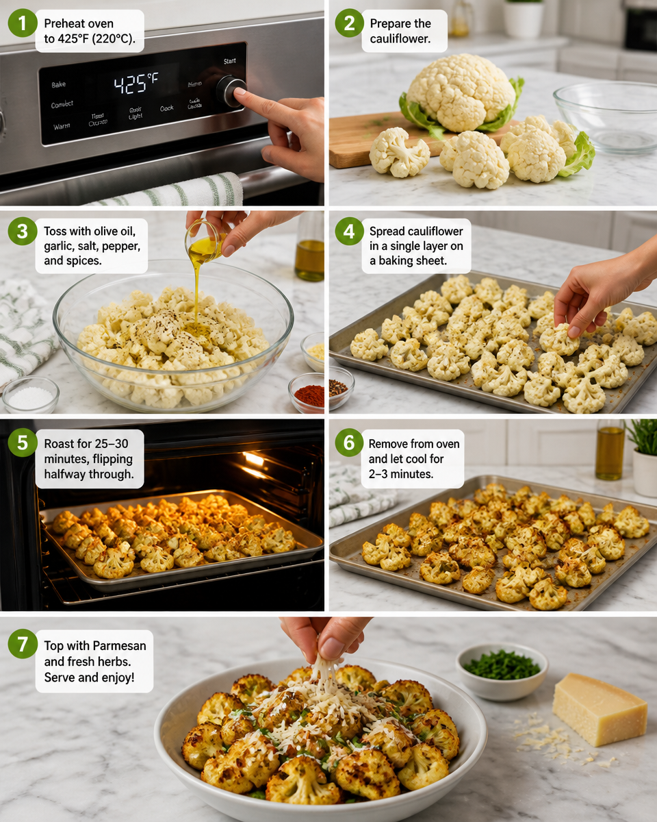 Roasted Cauliflower with Parmesan