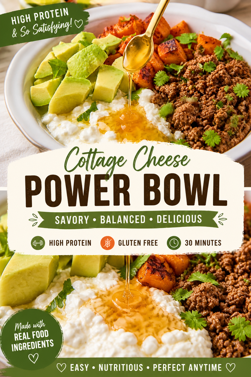 Easy Hot Honey Cottage Cheese Sweet Potato Bowl