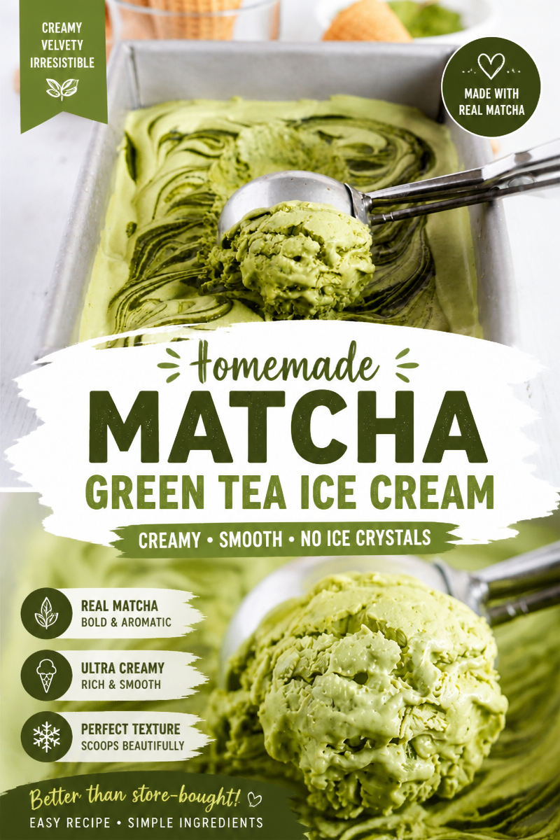 Easy Strawberry Matcha Ice Cream — No Churn