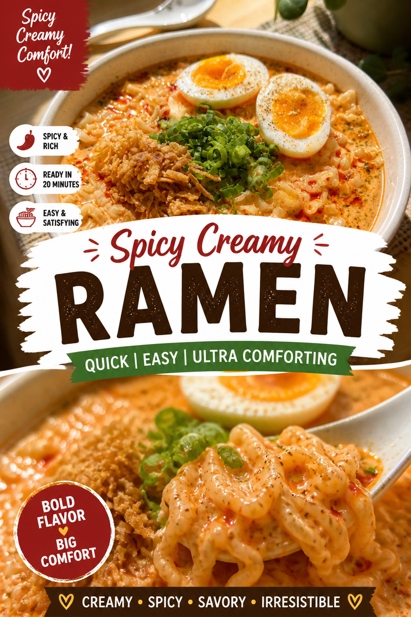Easy Ramen Carbonara — Buldak Spicy Creamy