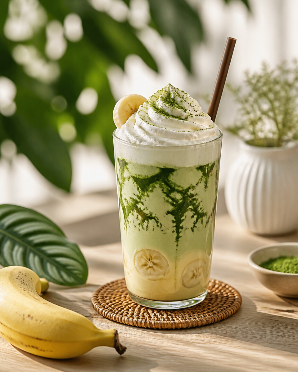 Easy Banana Pudding Matcha Latte — Starbucks Copycat