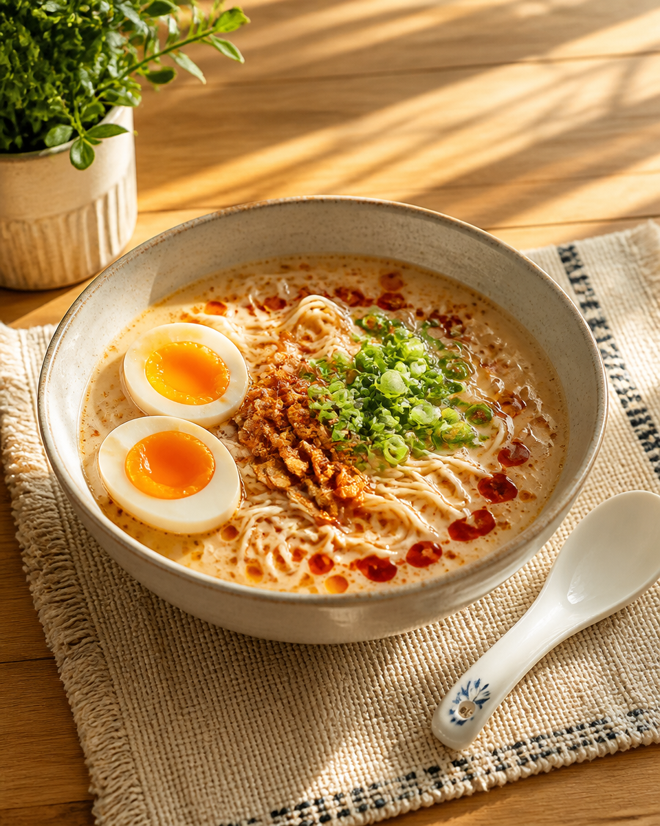 Easy Ramen Carbonara — Buldak Spicy Creamy