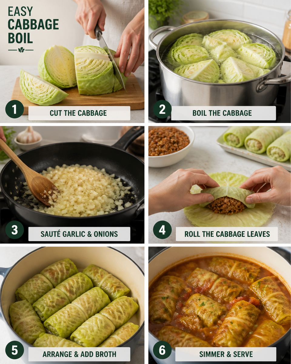 Easy Cabbage Boil — Viral TikTok Tender Leaves