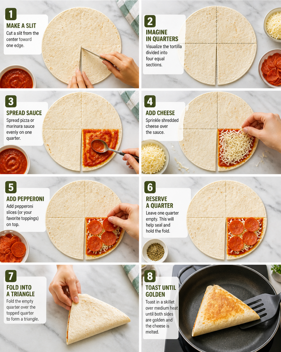 Easy Tortilla Pizza Wrap — Viral TikTok Lunch