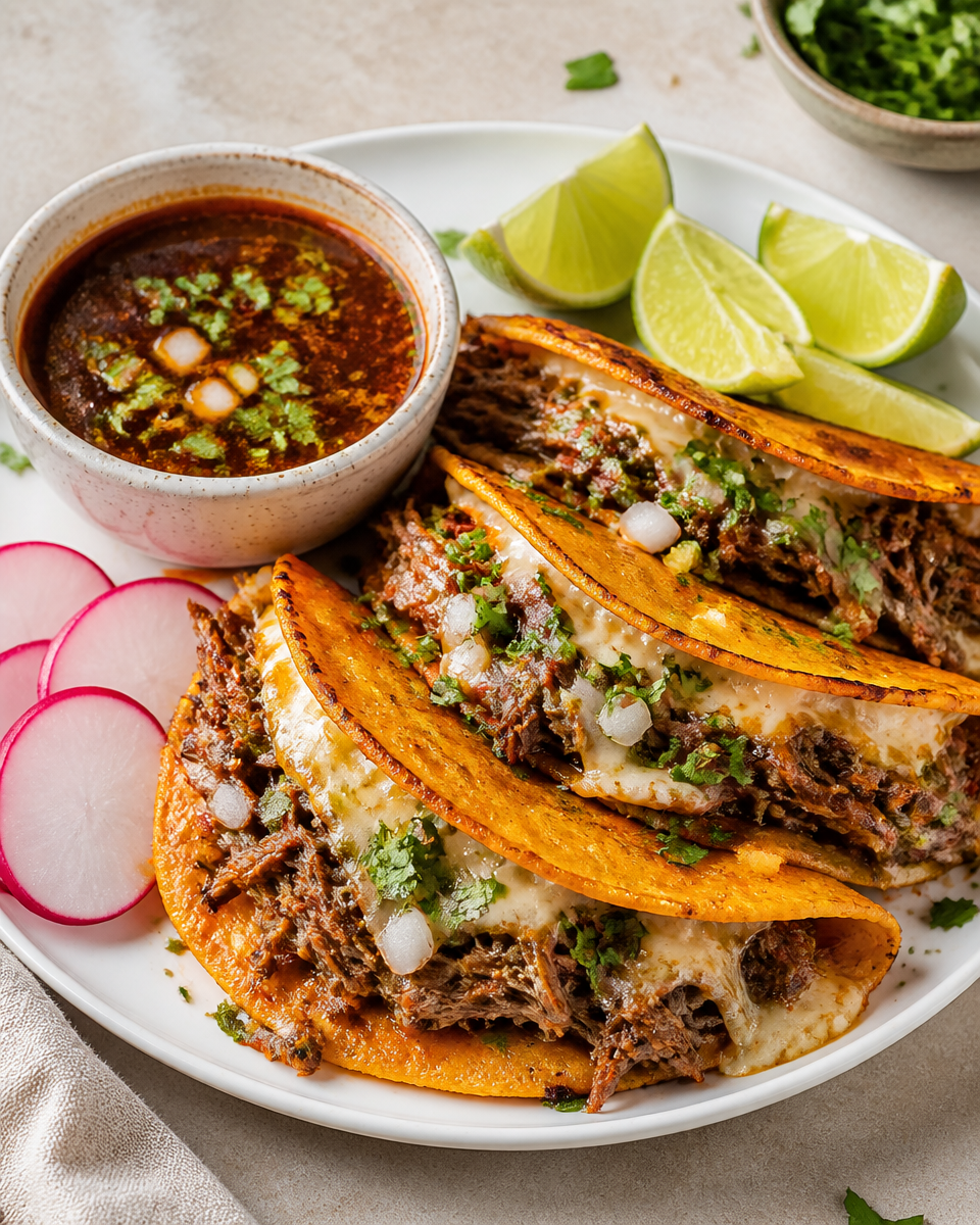 Easy Birria Grilled Cheese — Crispy Cheesy Dipping