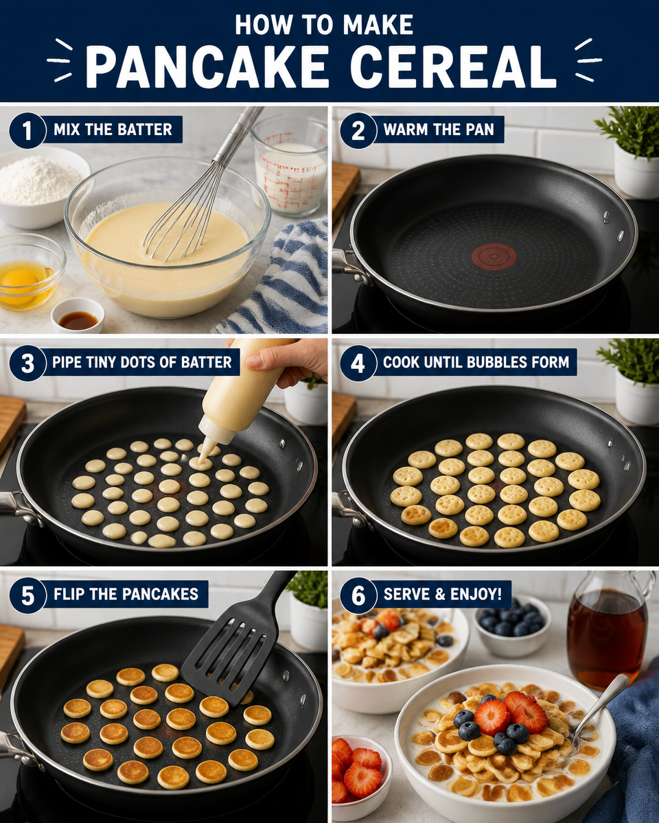 Easy Pancake Cereal — Mini Fluffy TikTok Breakfast