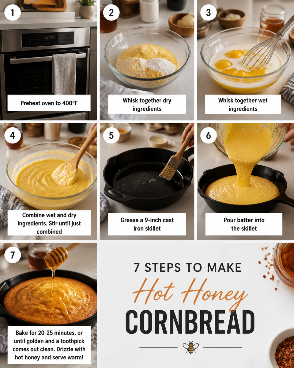 Easy Hot Honey Cornbread — Sweet Heat Skillet