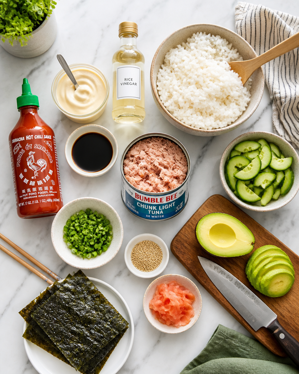 Easy Crispy Rice Bowl — Spicy Tuna Topping