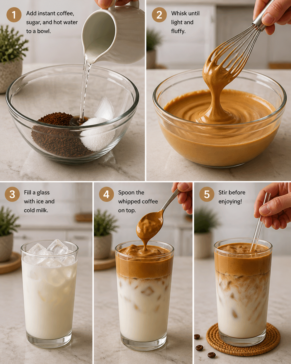 Easy Dalgona Coffee — Whipped Korean Iced
