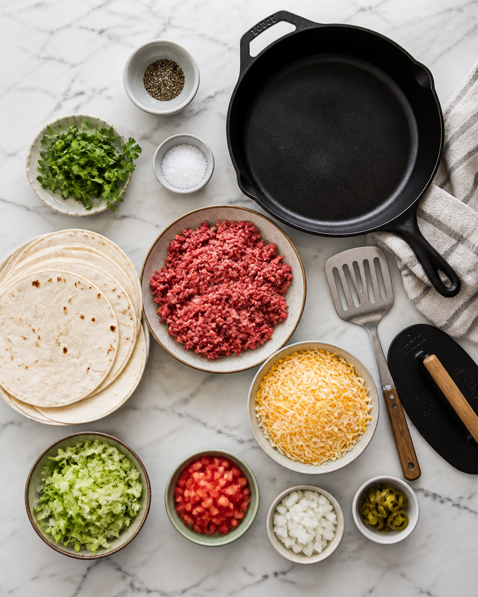 Easy Smash Tacos — Ground Beef Crispy Shell