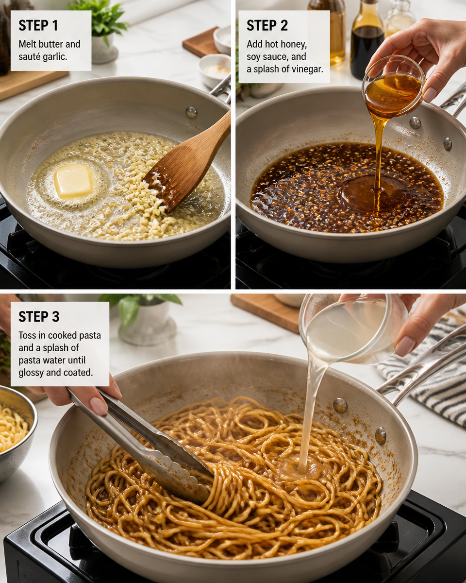 Easy Hot Honey Pasta — Spicy Sweet Noodles