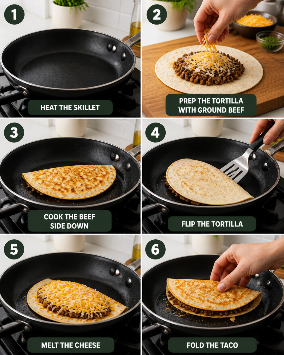 Easy Smash Tacos — Ground Beef Crispy Shell