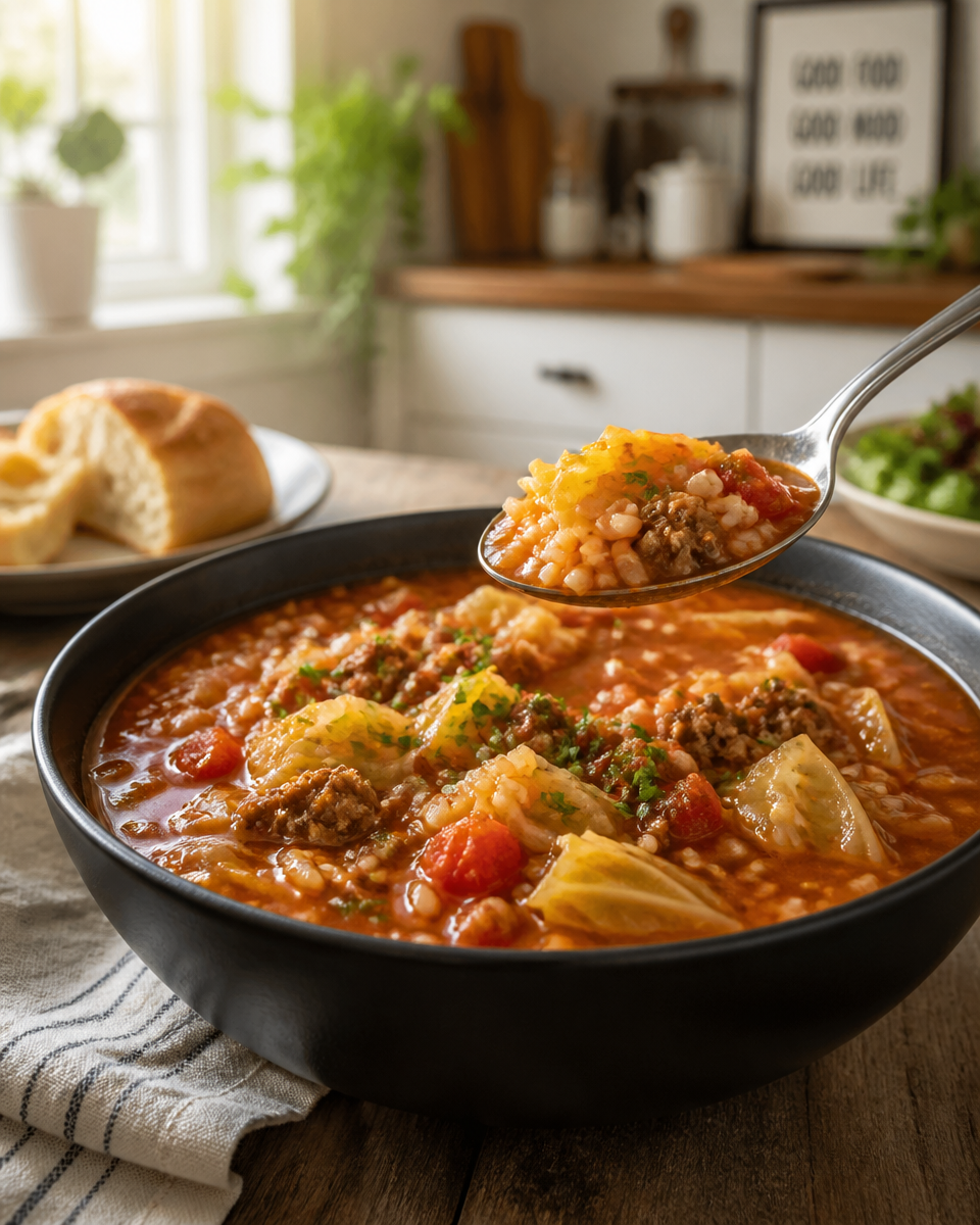 Slow Cooker Cabbage Roll Soup