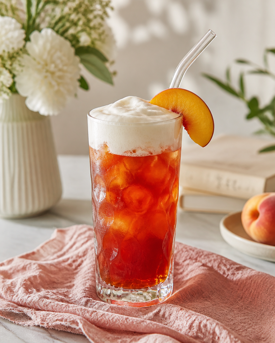 Peach Cold Foam Iced Tea