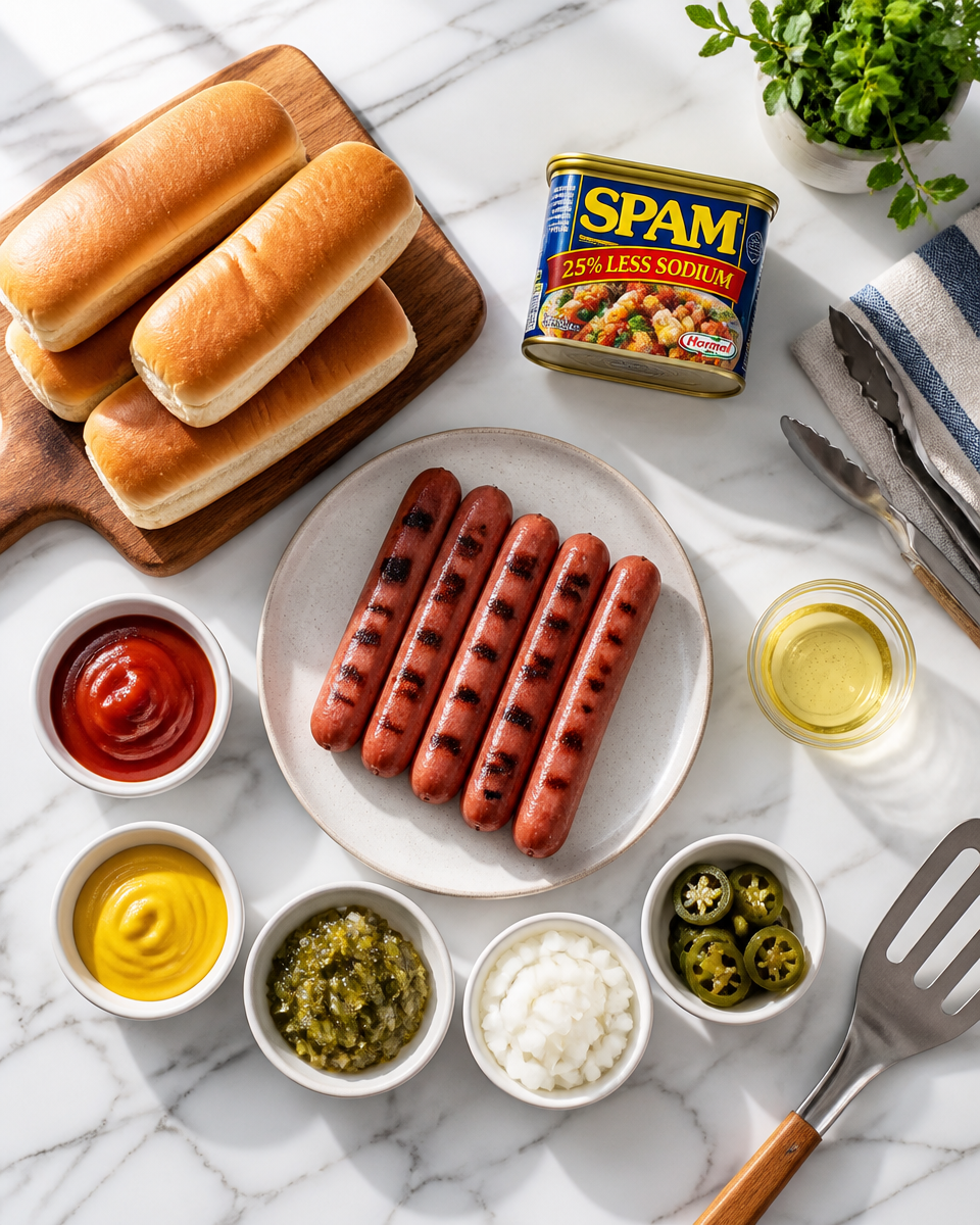 Spam Dogs (Grilled Spam Hot Dogs)