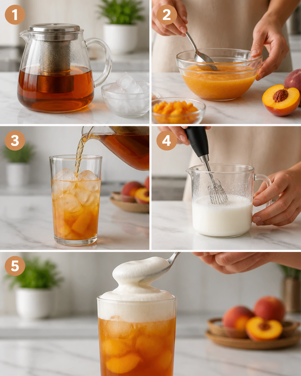 Peach Cold Foam Iced Tea