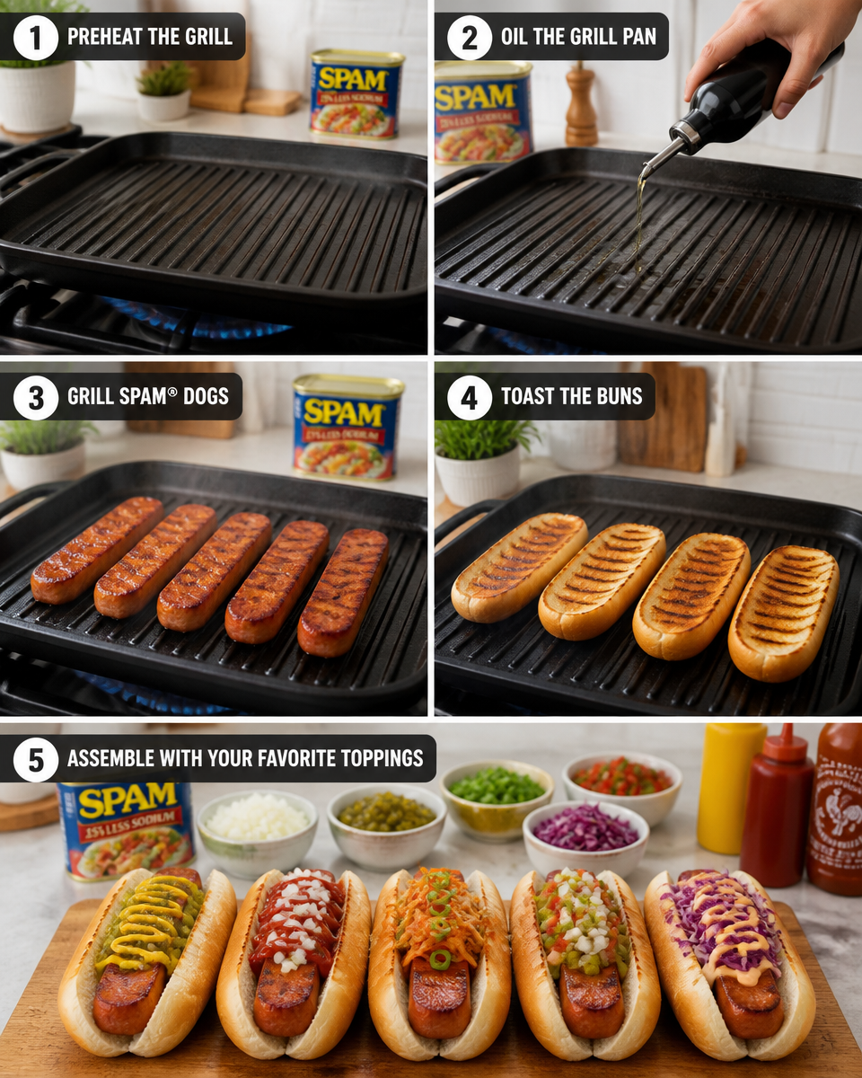 Spam Dogs (Grilled Spam Hot Dogs)