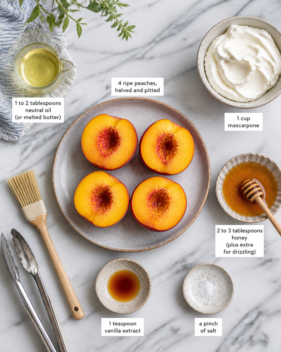 Grilled Peaches with Mascarpone