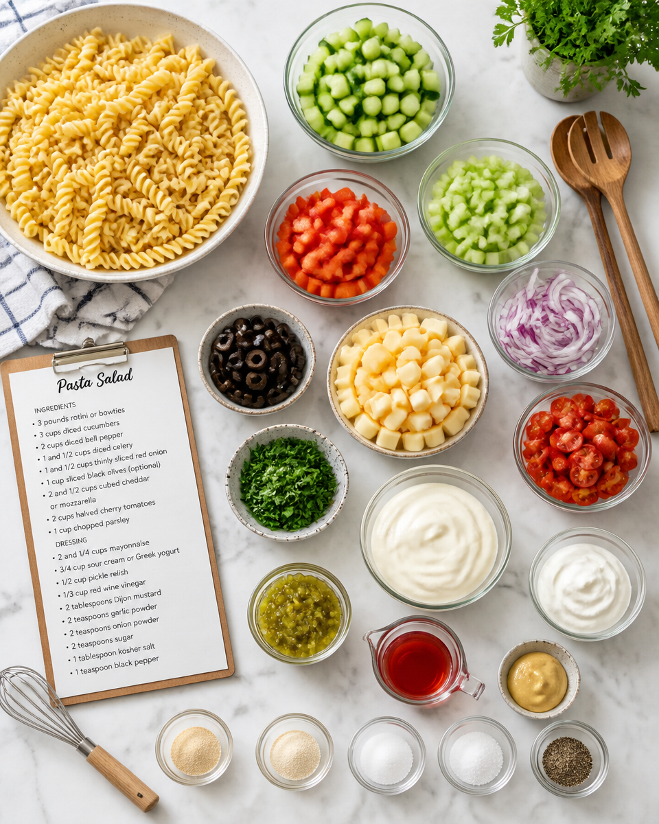 Crowd Pleasing Pasta Salad (Serves 20)