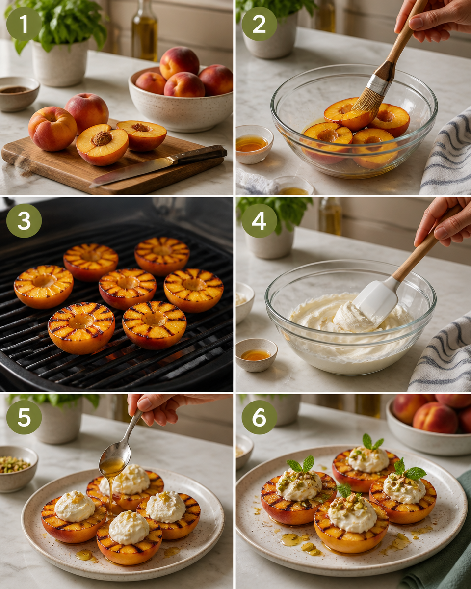 Grilled Peaches with Mascarpone