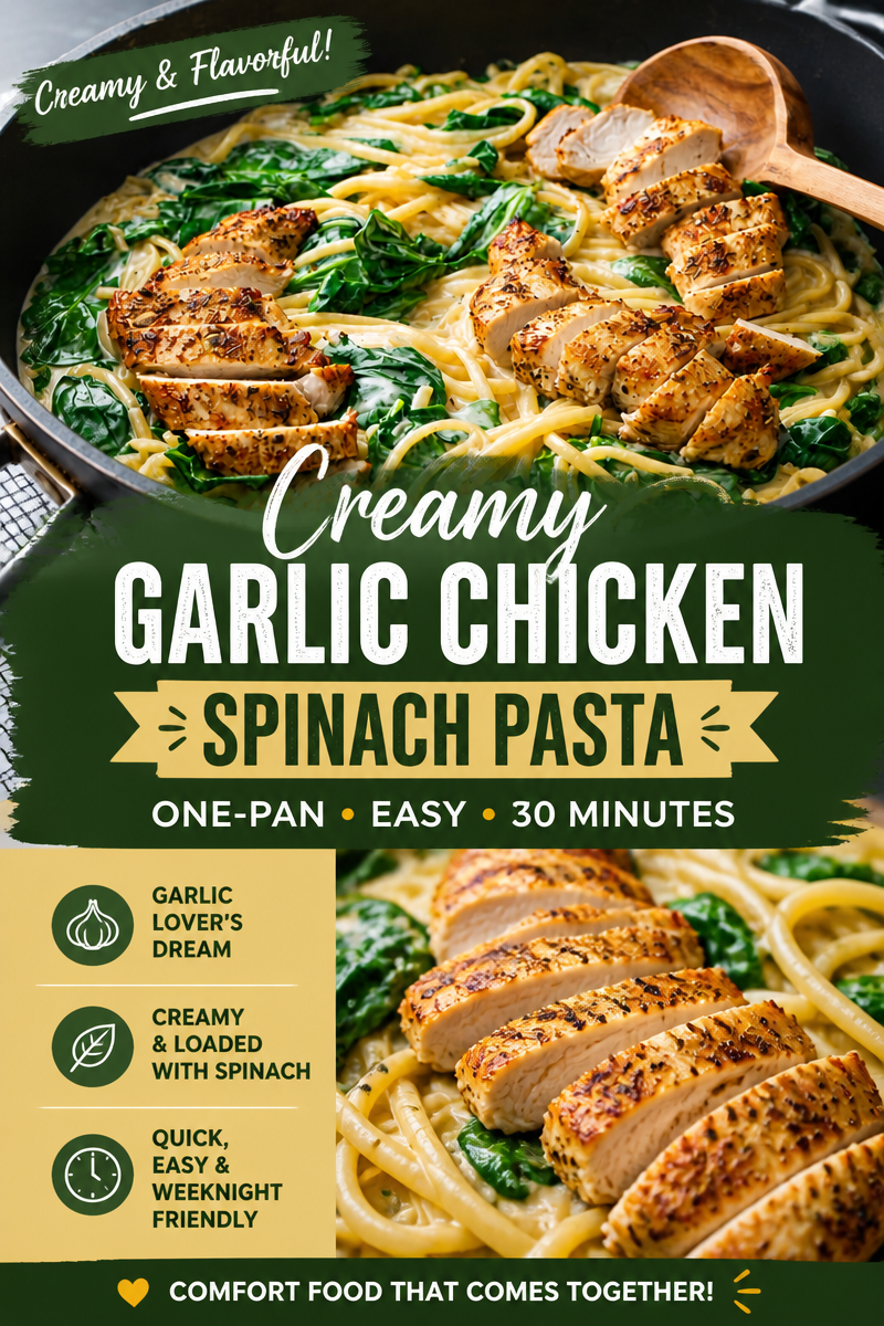 Easy Chicken Florentine Pasta — Creamy Spinach