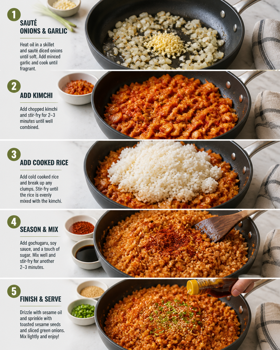 Easy Kimchi Fried Rice — Korean Spicy Comfort