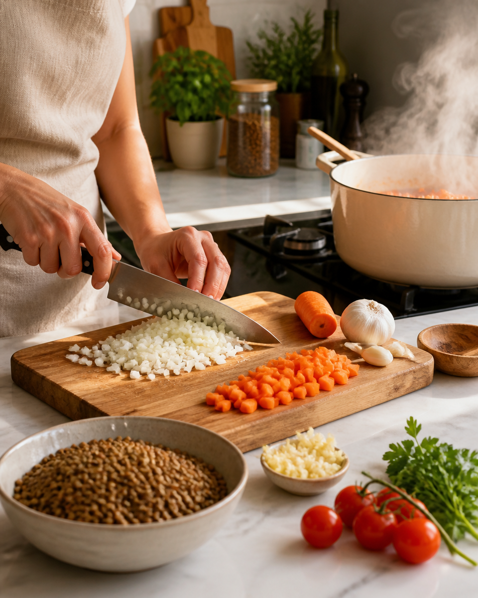 Easy Lentil Bolognese — High Fiber Pasta Sauce