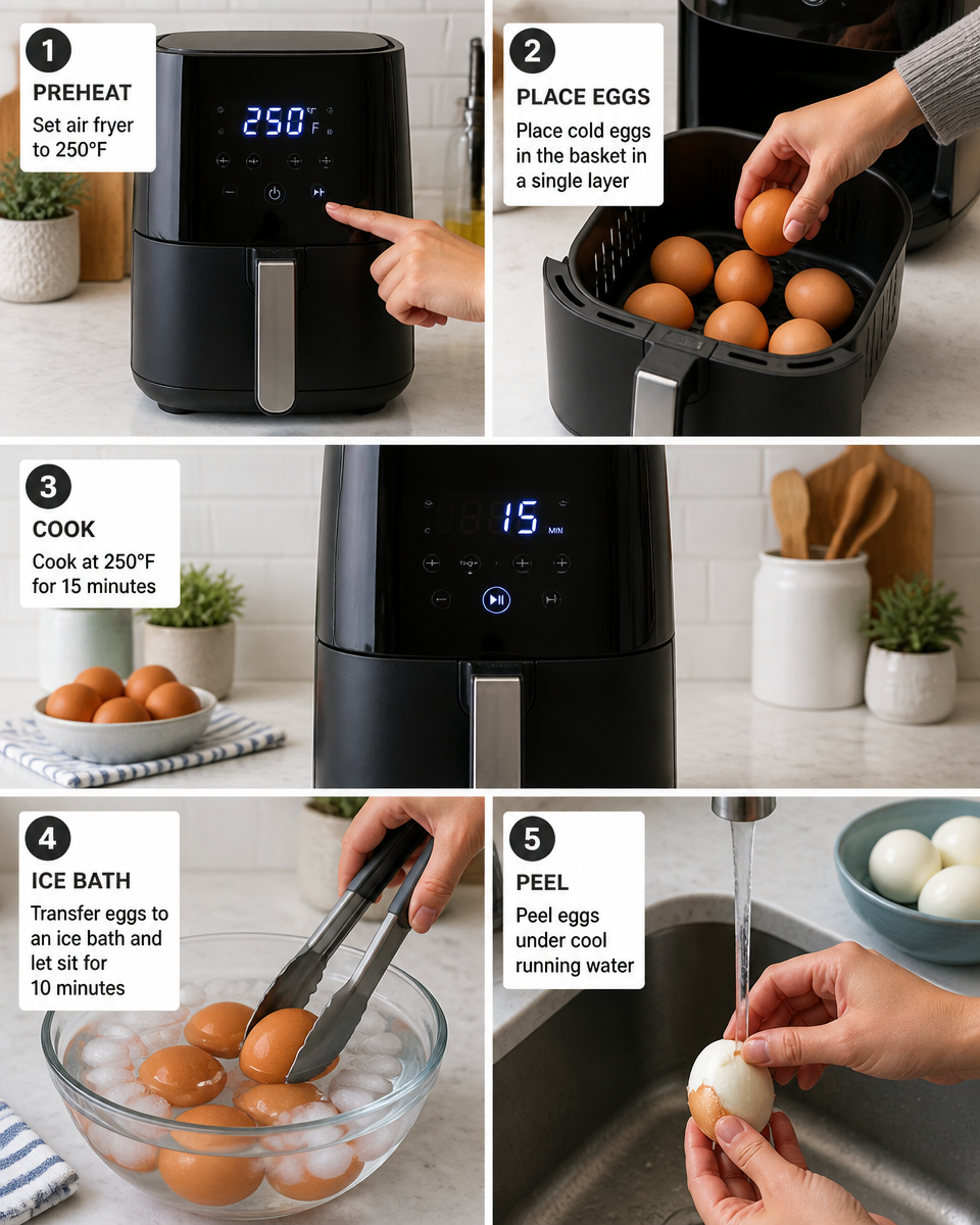 Air Fryer Hard Boiled Eggs (No Water!)