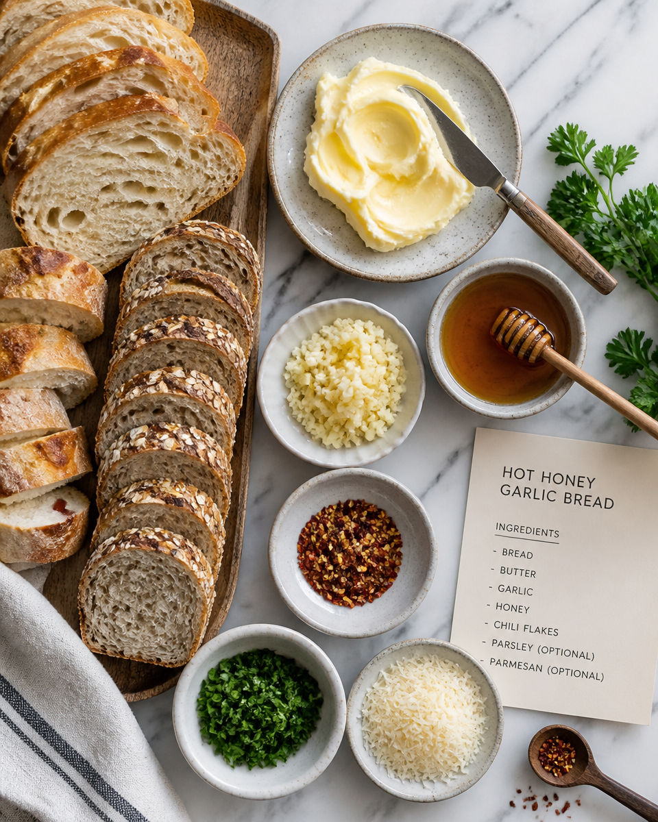 Easy Hot Honey Garlic Bread — Sweet Heat Butter