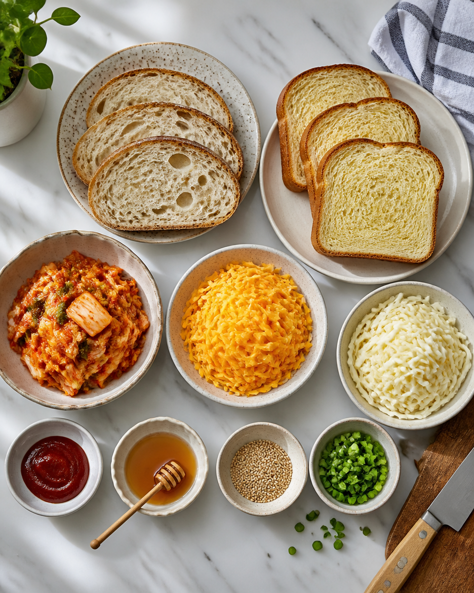 Easy Kimchi Grilled Cheese — Korean Fusion Sandwich