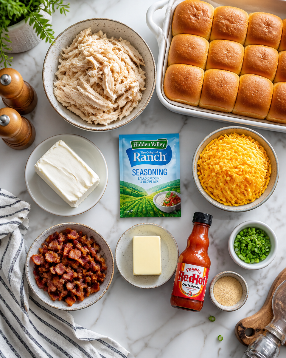 Easy Crack Chicken Sliders — Creamy Ranch