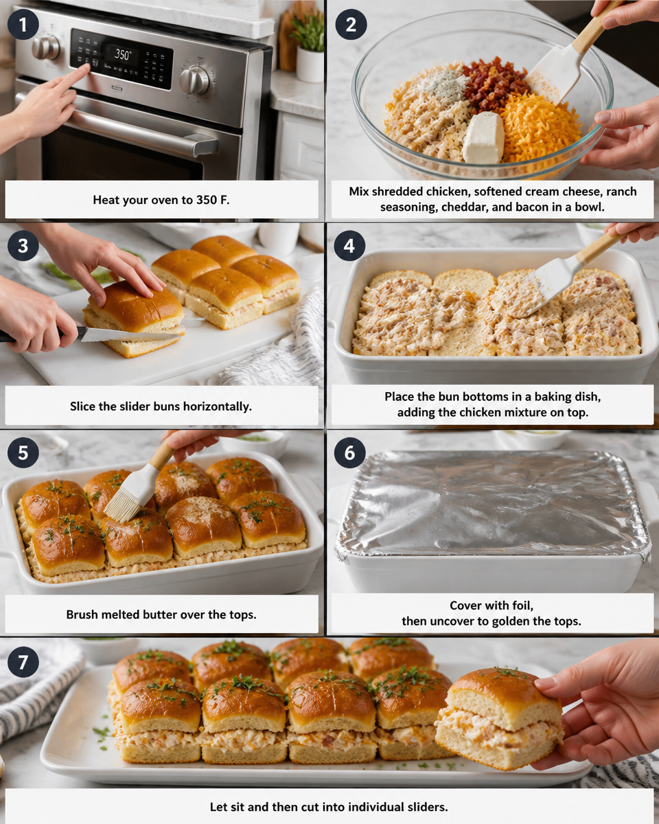 Easy Crack Chicken Sliders — Creamy Ranch
